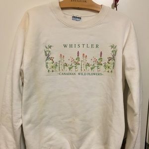 White vintage floral Canada crewneck sweatshirt